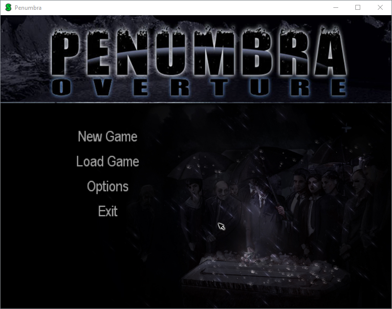 game's menu screen
